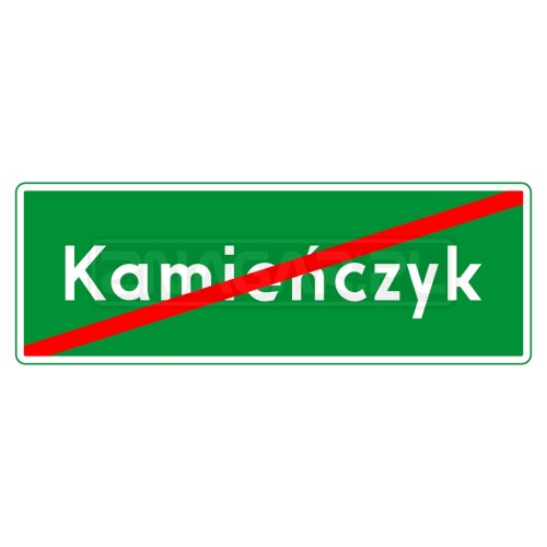 Znak E-18a - znak miejscowości - 1600x530mm I gen 