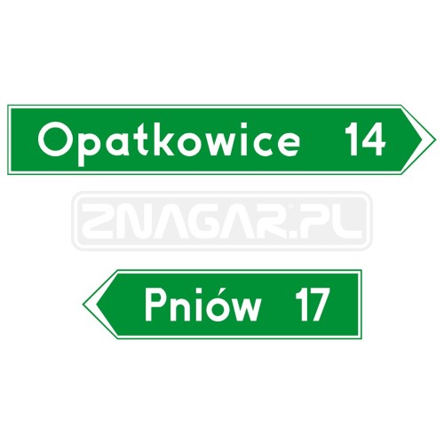 Znak E-4 - tablica drogowskaz, I gen.