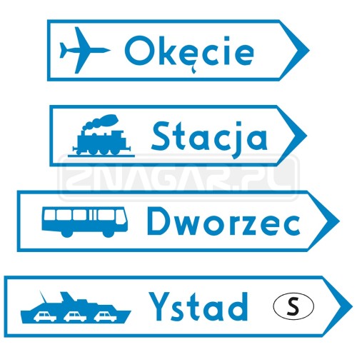 Znaki E6 - drogowskazy do obiektów, II gen.