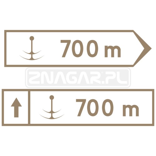 Znaki E7 - drogowskaz do przystani, II gen.