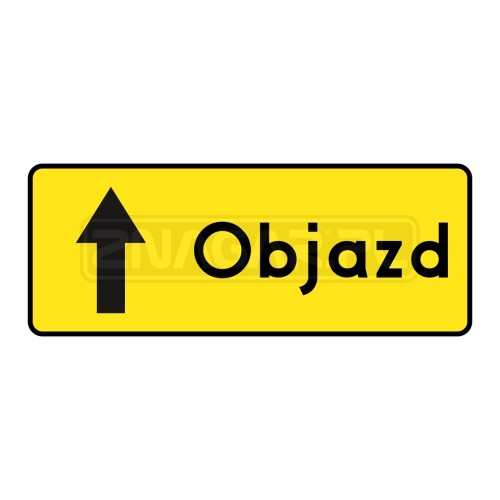 Tablica  prowadząca F-9 - Objazd prosto 900x350mm I gen.