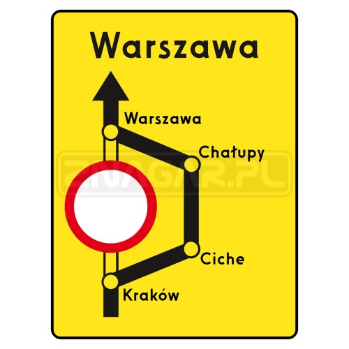Tablica Objazdowa F-8 - 1200x900mm I gen.