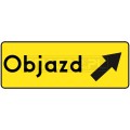 Tablica prowadząca F-9e - Objazd kierunek w prawo 1200x440mm I gen. #1