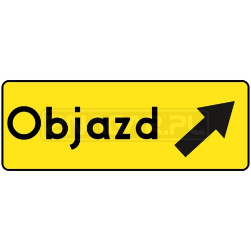 Tablica prowadząca F-9e - Objazd kierunek w prawo 1200x440mm I gen.