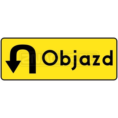 Tablica prowadząca F-9d - Objazd zawróć 1200x440mm I gen.