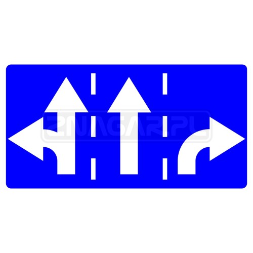 Znak Uzupełniający F-10 - Kierunki na Pasach Ruchu 1340x720mm I gen.