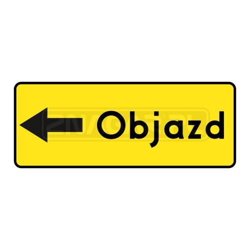 Tablica prowadząca F-9a - Objazd w lewo 600x250mm I gen.
