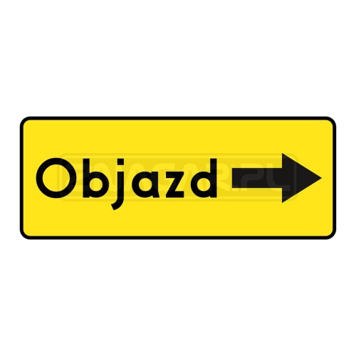 Tablica prowadząca F-9b - Objazd w prawo 600x250mm I gen.