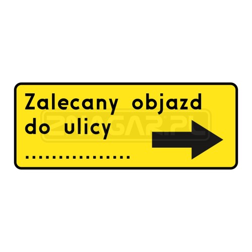 Tablica prowadząca F-9 - Indywidualna 600x250mm I gen.