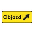 Tablica prowadząca F-9e - Objazd kierunek w prawo 600x250mm I gen. #1