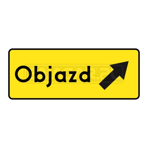 Tablica prowadząca F-9e - Objazd kierunek w prawo 600x250mm I gen.