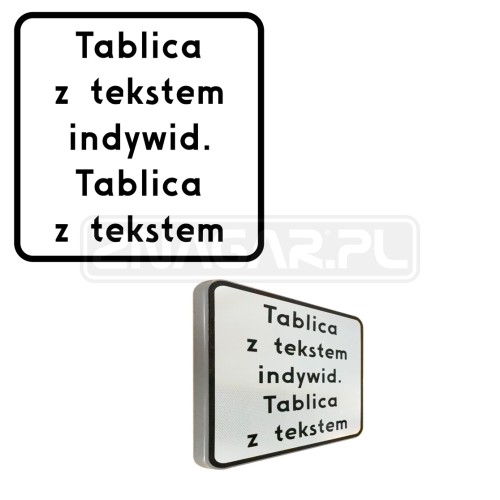 Tabliczka z tekstem do znaku - 400x400 mm I gen.