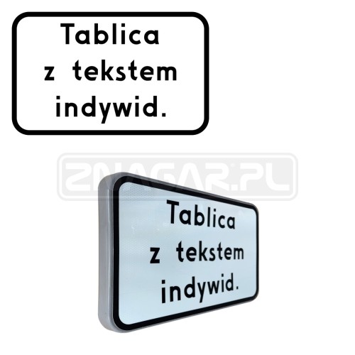 Tabliczka z tekstem do znaku - 400x250 mm II gen.