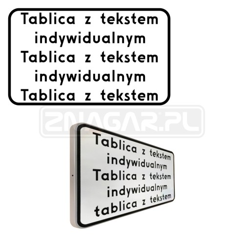 Tabliczka z tekstem do znaku - 600x360 mm II gen.