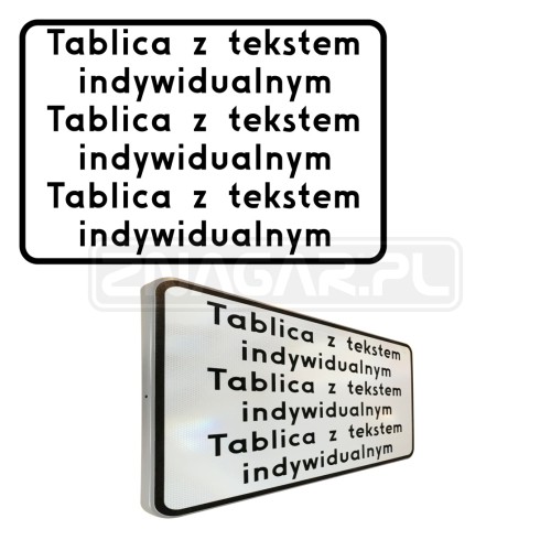 Tabliczka z tekstem do znaku - 600x400 mm II gen.