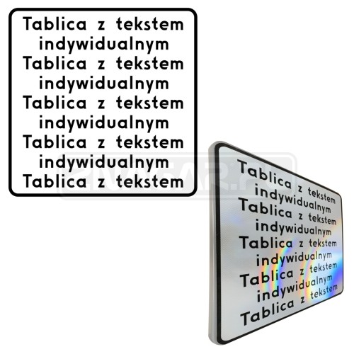 Tabliczka z tekstem do znaku - 600x600 mm I gen.