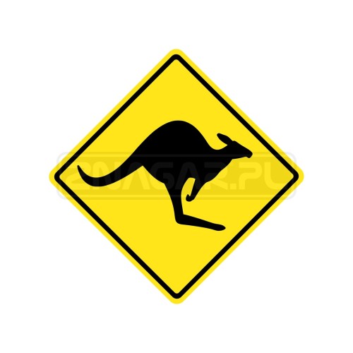 Znak Uwaga Kangury