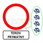 B-1 zakaz ruchu + tabliczka - Teren prywatny I gen. 