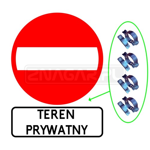 B-2 zakaz wjazdu + tabliczka - Teren prywatny I gen. 