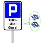 Tabliczka Parking dla Gości ze słupkiem - zestaw, I gen.