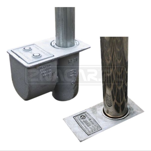 Gniazdo montażowe do słupka - RS60x600 mm z kolanem