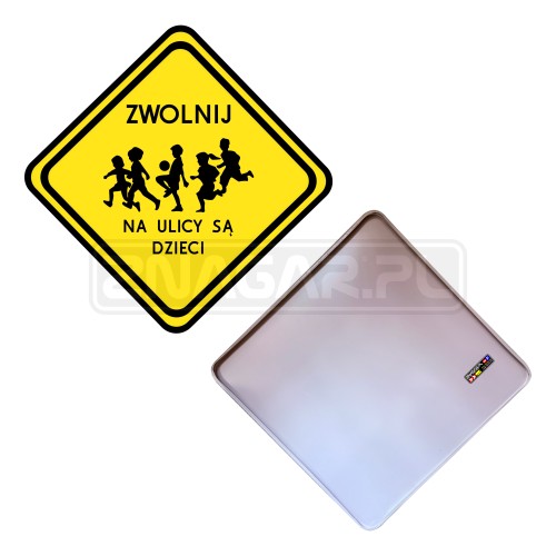 Tablica UWAGA DZIECI - 400x400 mm