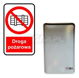 Tabliczka "Droga pożarowa nie zastawiać" - 600x360 mm
