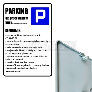 Tablica Parkingowa "Parking Firmowy" - 600x900 mm