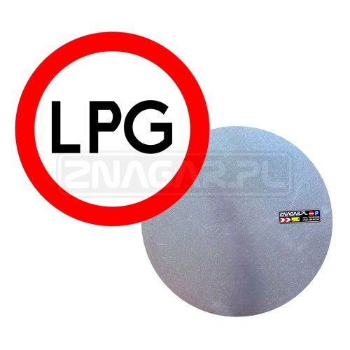 Znak B-1 "Zakaz Ruchu Pojazdów Zasilanych Gazem" - 400 mm, blacha płaska