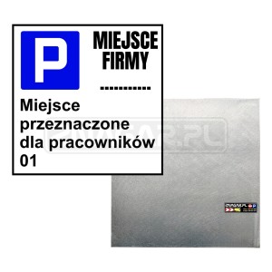 Tablica Parkingowa "Miejsce Firmowe" - 400x400 mm, blacha płaska