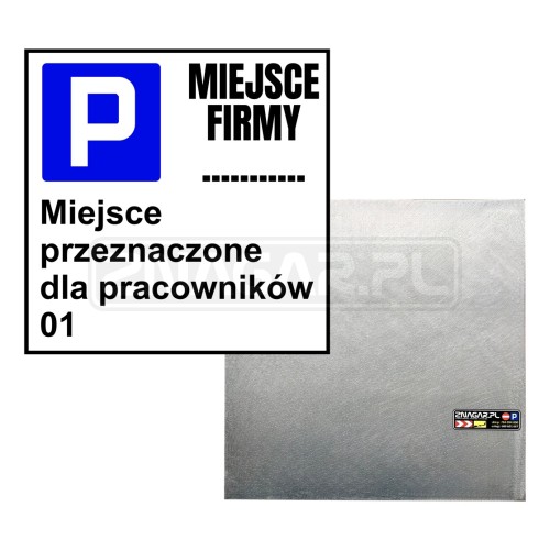 Tablica Parkingowa "Miejsce Firmowe" - 400x400 mm, blacha płaska