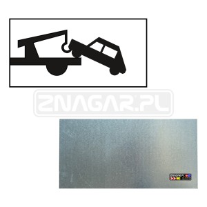 Tabliczka Parkingowa "Grozi Odholowaniem" - 600x300 mm, blacha płaska