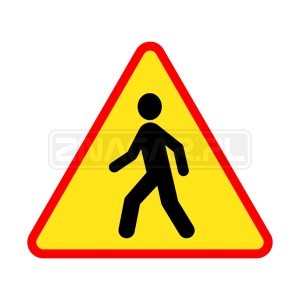 Znak Uwaga Piesi - wzór 1