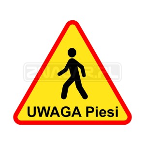 Znak Uwaga Piesi - wzór 2