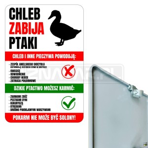 Tablica Informacyjna "Chleb Zabija Ptaki" - 600x900 mm