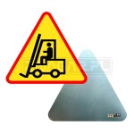 Znak Ostrzegawczy "Uwaga Wózki Widłowe" - 600 mm, blacha płaska