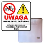 Tablica "Uwaga Cienki i Kruchy Lód" - 600x600 mm