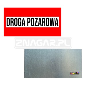 Tabliczka Parkingowa "Droga Pożarowa" - 600x300 mm, blacha płaska
