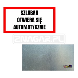 Tabliczka Parkingowa "Szlaban otwiera się automatycznie" - 600x300 mm, blacha płaska