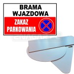 Tabliczka  "Brama Wjazdowa - Zakaz Parkowania" - 500x300 mm, PCV
