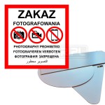 Tablica "Zakaz fotografowania" - 600x600 mm, PCV