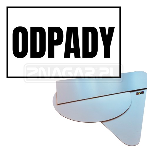 Tabliczka Śmietnikowa "ODPADY" - 400x250 mm, PCV