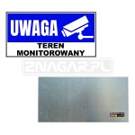 Tabliczka "Teren Monitorowany" - 600x300 mm, blacha płaska