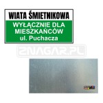 Tabliczka "Wiata Śmietnikowa" - 600x300 mm, blacha płaska