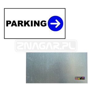 Tabliczka kierująca "Do Parkingu" - 600x300 mm, blacha płaska