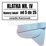 Tabliczka na klatkę schodową z numerami lokali - 600x300 mm, PCV