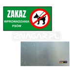 Tabliczka "Zakaz Wprowadzania Psów" - 600x300 mm, blacha płaska