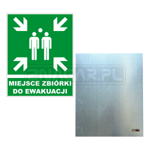 Tabliczka "Miejsce zbiórki do ewakuacji" - 400x500 mm, blacha płaska