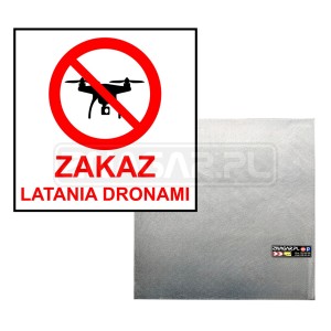 Tablica "Zakaz Latania Dronami" - 400x400 mm, blacha płaska