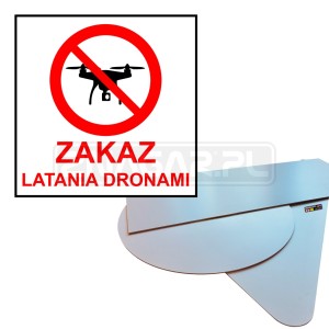 Tablica "Zakaz Latania Dronami" - 400x400 mm, PCV
